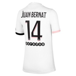 Camisola Paris Saint-Germain Juan Bernat 14 Equipamento Segundo 2021-2022 Manga Curta